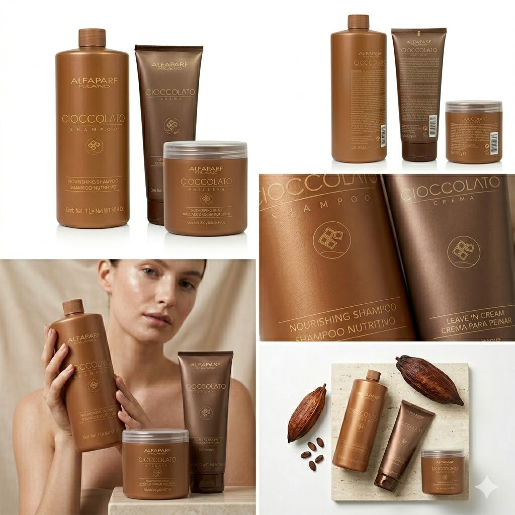 ALFAPARF MILANO CIOCCOLATO RITUAL NUTRITIVO INTENSIVO (SHAMPOO 1 L + MASCARILLA 500 G + CREMA PARA PEINAR 250 ML)