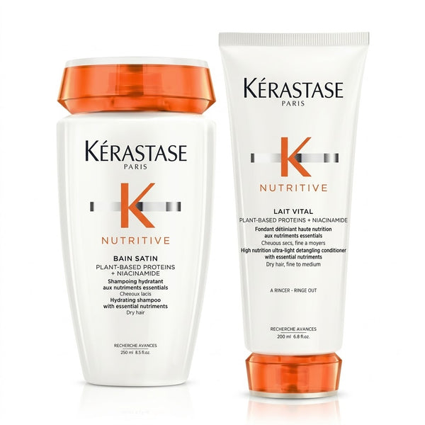 Dúo Kérastase Nutritive – Shampoo Bain Satin + Acondicionador Lait Vital Cabello Seco