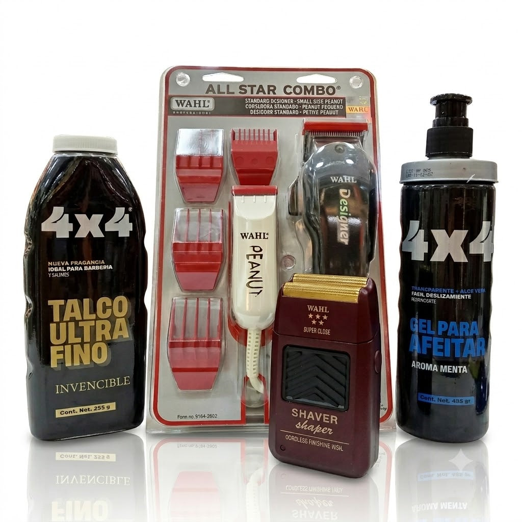 Kit Barber Pro Wahl All Star Combo – Cortadora, Trimmer, Shaver y Accesorios de Barbería