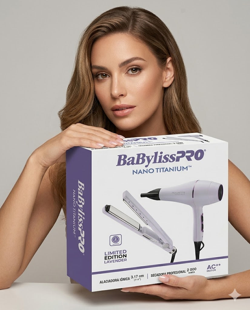COMBO BaBylissPRO BNTLPP60TES LILA PLANCHA + SECADORA