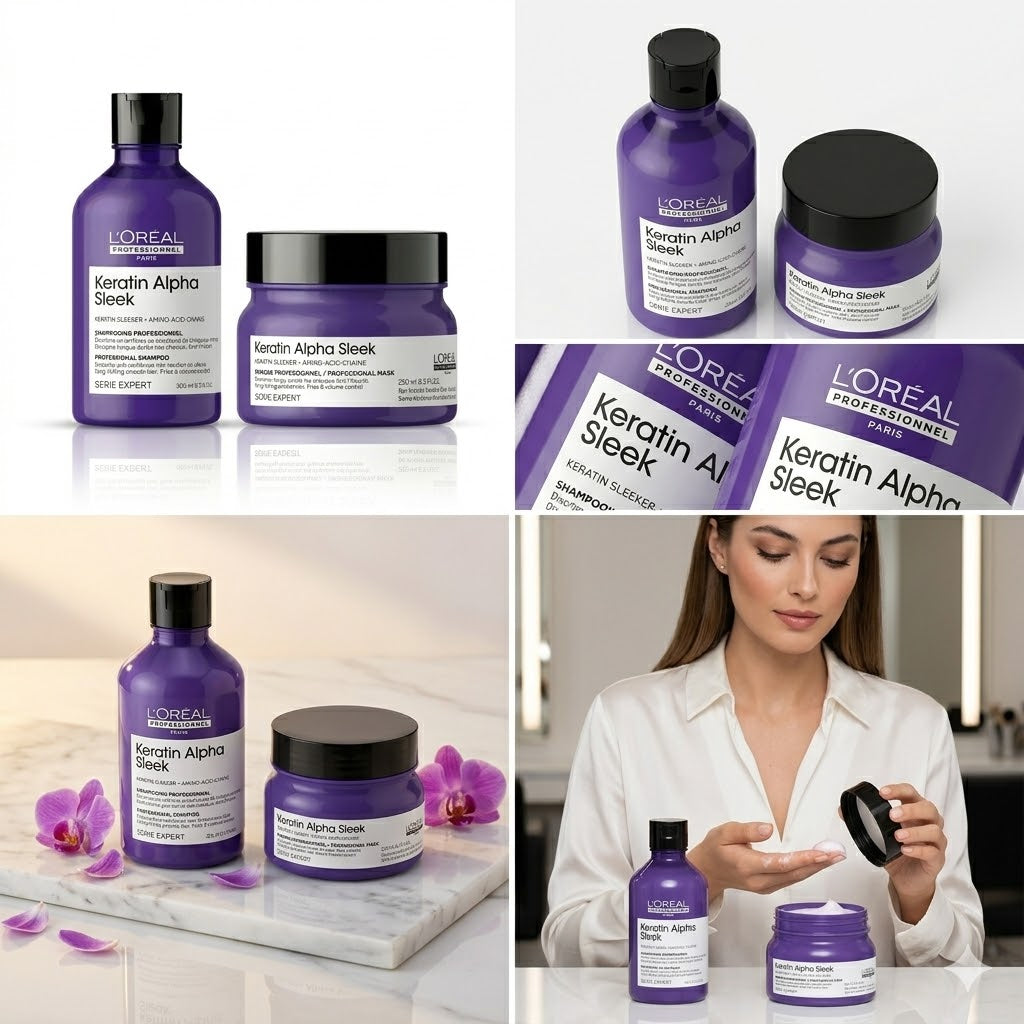 L'Oréal Professionnel Keratin Alpha Sleek Duo – Control de Frizz y Suavidad Profesional