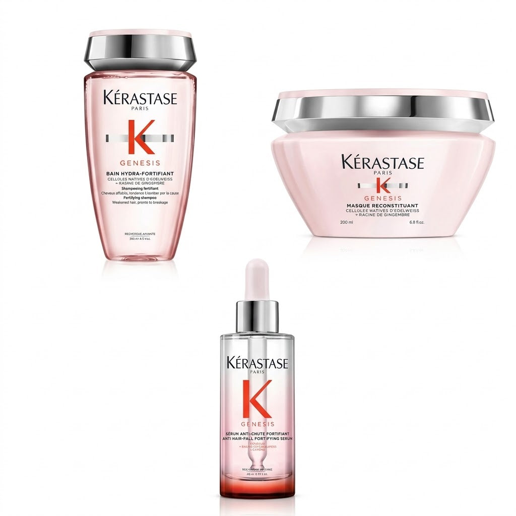 KÉRASTASE GENESIS RUTINA ANTICAÍDA FORTIFICANTE ESENCIAL (SHAMPOO 250 ML + MASCARILLA 200 ML + SÉRUM 90 ML)