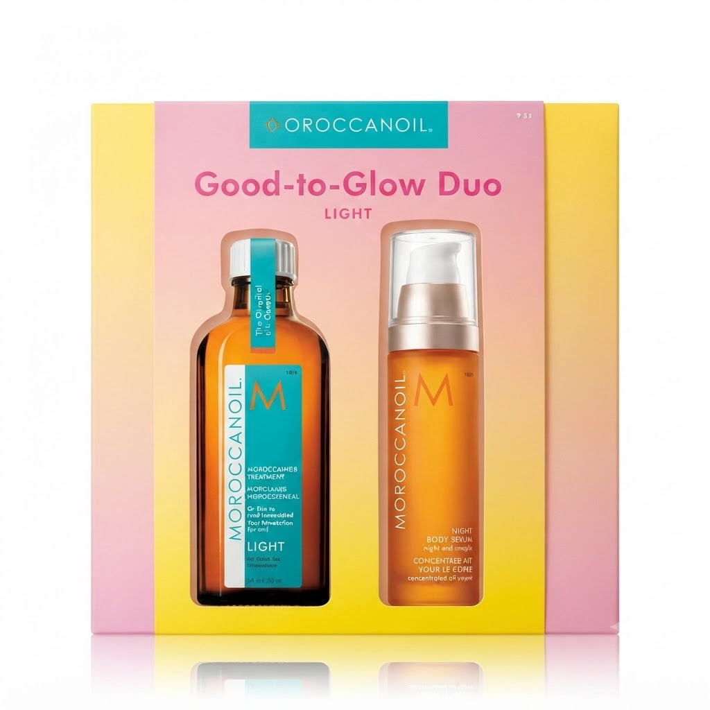 Kit Moroccanoil Good-To-Glow Duo Light | Tratamiento Light + Night Body Serum