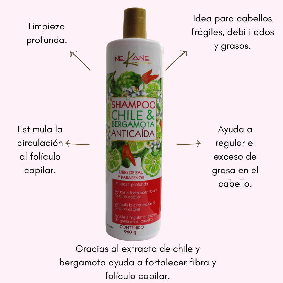 NEKANE SHAMPOO CHILE CON BERGAMOTA 960gr