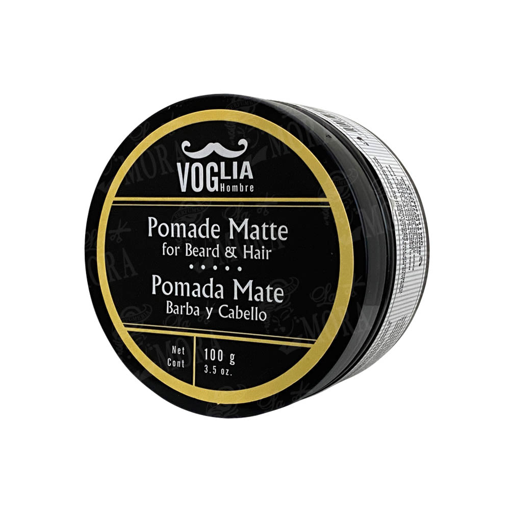 Pomada mate Voglia para barba y cabello 60g con fijación fuerte y acabado natural sin brillo para barbería profesional