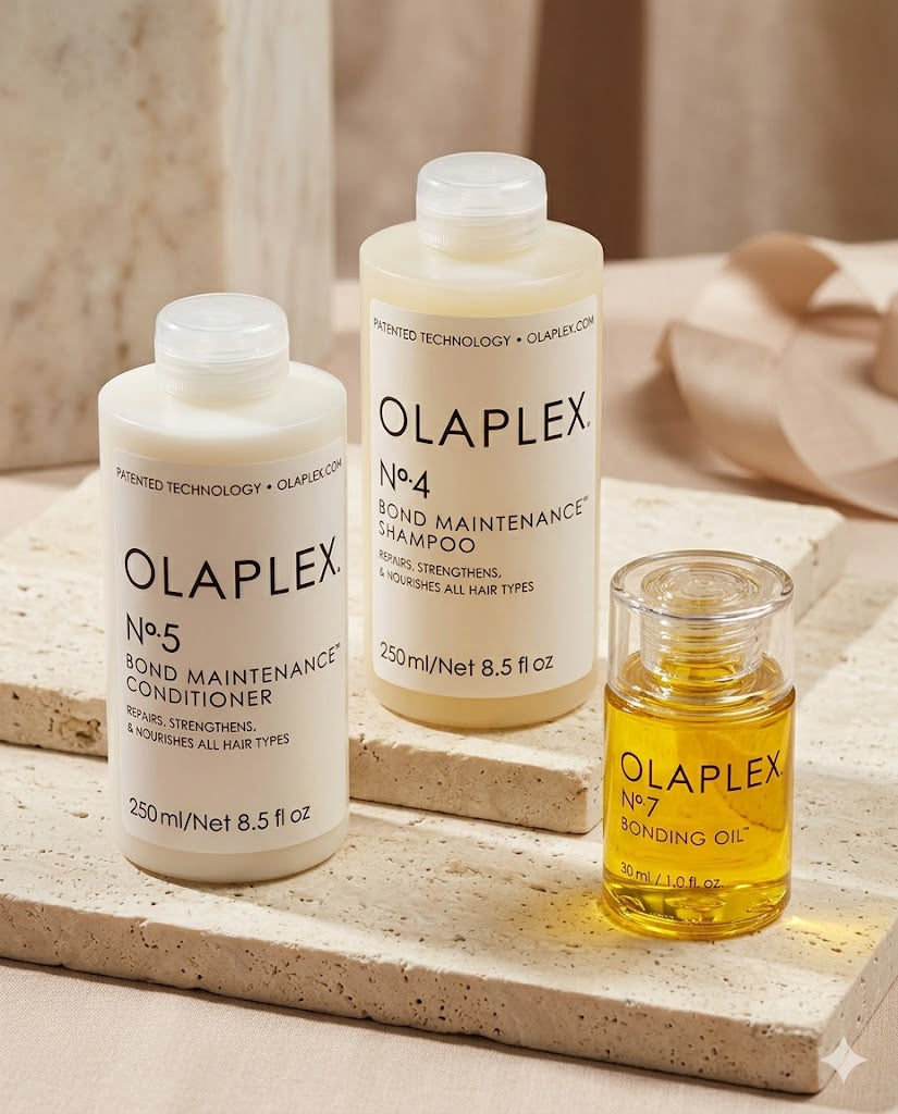 OLAPLEX No.4 Bond Maintenance Shampoo 250 ml + No.5 Bond Maintenance Conditioner 250 ml + No.7 Bonding Oil 30 ml
