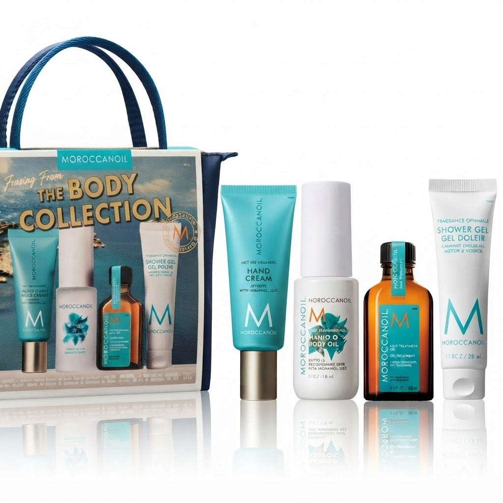 Kit Moroccanoil The Body Collection | Aceite Corporal, Crema de Manos, Gel de Ducha y Tratamiento