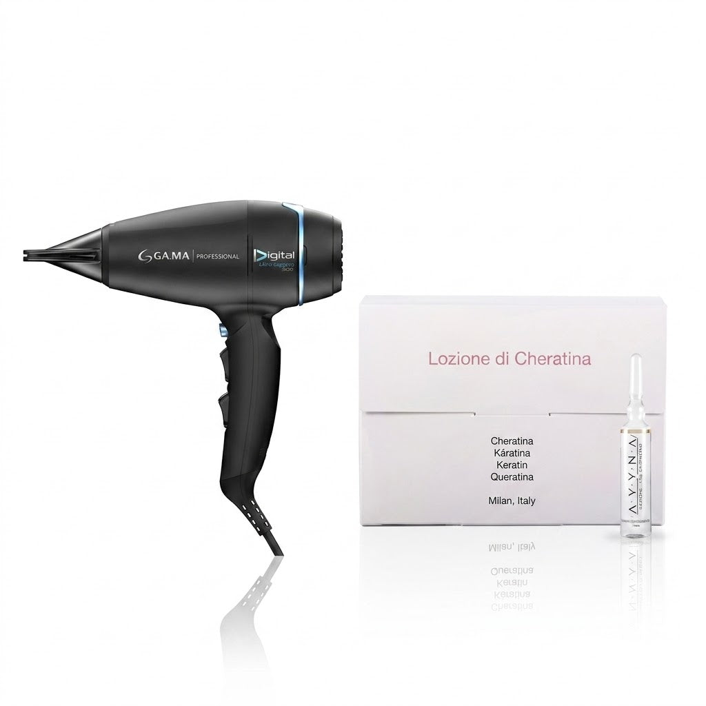 Combo Secadora Profesional GAMA Digital Lieve Leggero SQC + AVYNA Lozione di Cheratina 12 x 10 ml