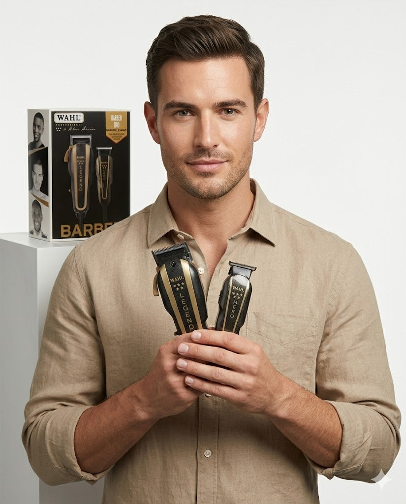 Combo Wahl 5 Star Barber Clipper + Trimmer Profesional Alámbrico
