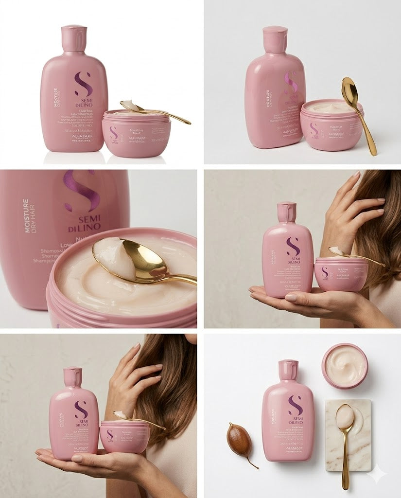 ALFAPARF SEMI DI LINO MOISTURE NUTRITIVE DÚO HIDRATANTE (SHAMPOO 250 ML + MASCARILLA 200 ML)
