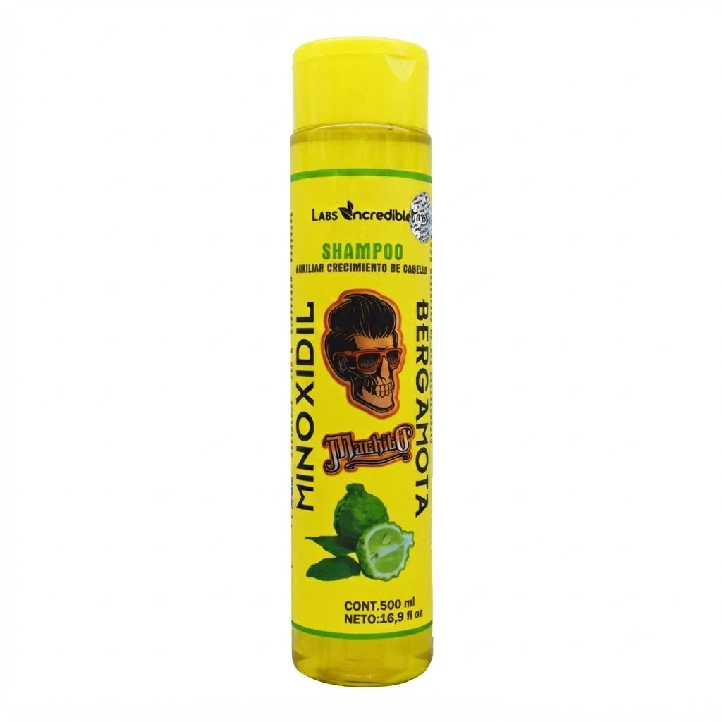 Shampoo con Minoxidil y Bergamota Labs Incredible Barberlife Auxiliar para el Crecimiento del Cabello 500 ml