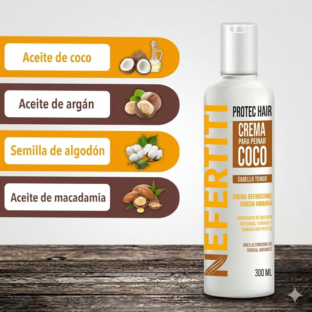 NEFERTITI PROTEC HAIR COCO CREMA PARA PEINAR 300ML