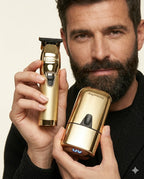 Combo BaBylissPRO Trimmer FX + Shaver UV Gold Barber Profesional Inalámbrico