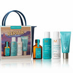 Kit Moroccanoil Repair | Shampoo, Acondicionador, Tratamiento, Crema de Manos y Cosmetiquera