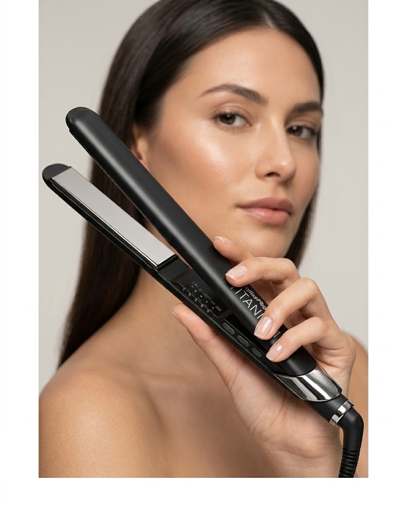 Plancha Alaciadora BaByliss Nano Titanium 1" BT 130TES Negra Profesional Cabello