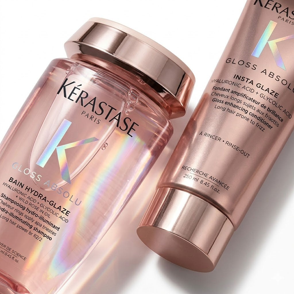 Dúo Kérastase Gloss Absolu – Bain Hydra-Glaze 250ml + Insta Glaze 250ml