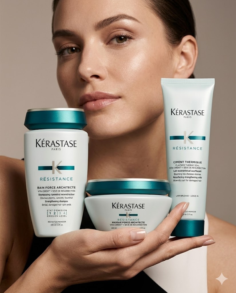 KÉRASTASE RÉSISTANCE BAIN FORCE ARCHITECTE 250 ML + MASQUE FORCE ARCHITECTE 200 ML + CIMENT THERMIQUE 150 ML
