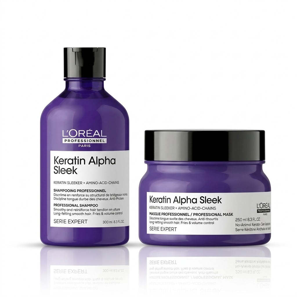 L'Oréal Professionnel Keratin Alpha Sleek Duo – Control de Frizz y Suavidad Profesional