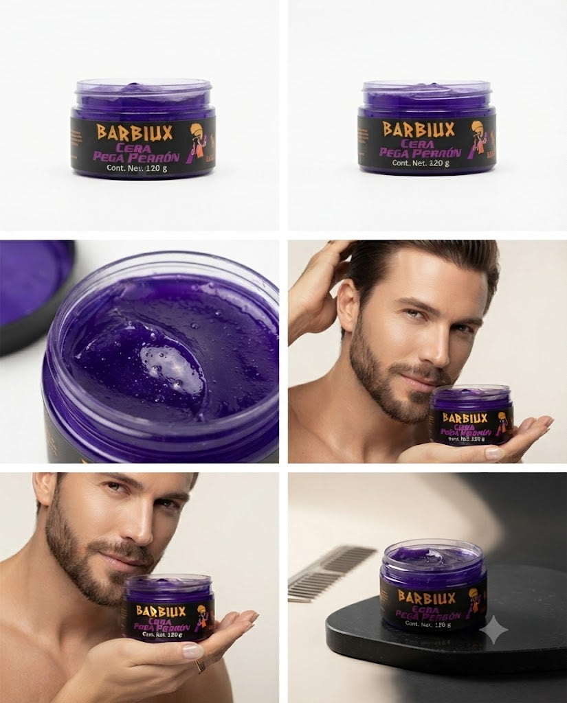 Cera para Cabello y Barba Barbiux Pega Perrón Fijación Extra Fuerte 120 g