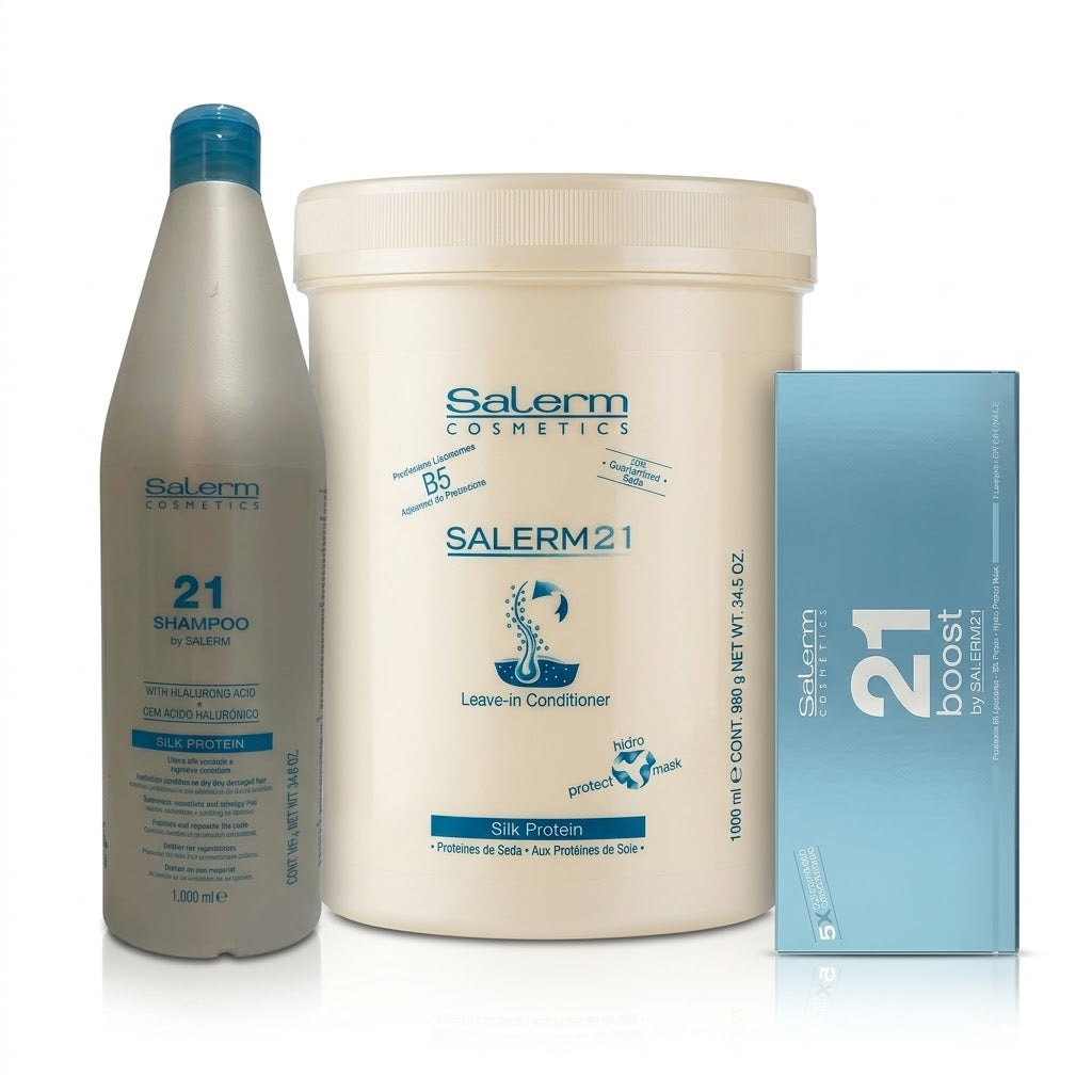 SALERM 21 SHAMPOO 1000 ML + SALERM 21 MASCARILLA 1000 ML + 21 BOOST