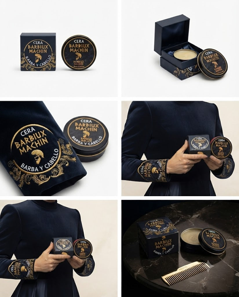 Cera para Cabello y Barba Barbiux con Aceite de Ricino Fijación Fuerte 120 g