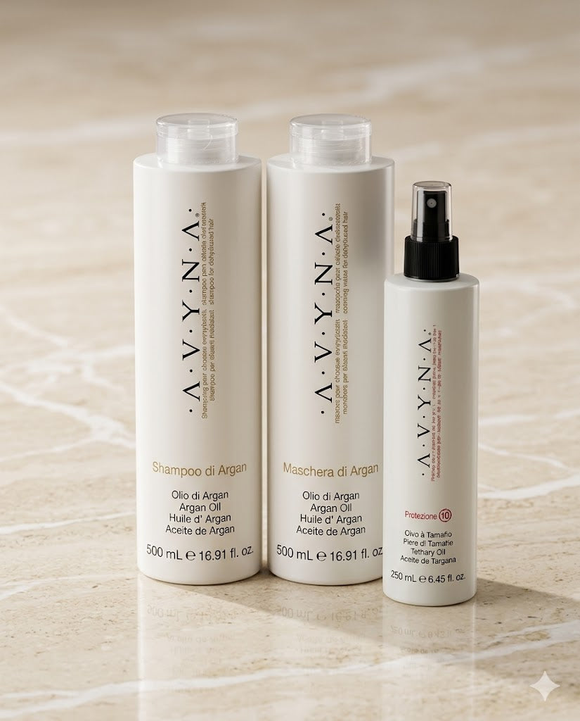 AVYNA SHAMPOO DE ARGÁN 500 ML + MASCARILLA DE ARGÁN 500 ML + POZIONE 10 250 ML