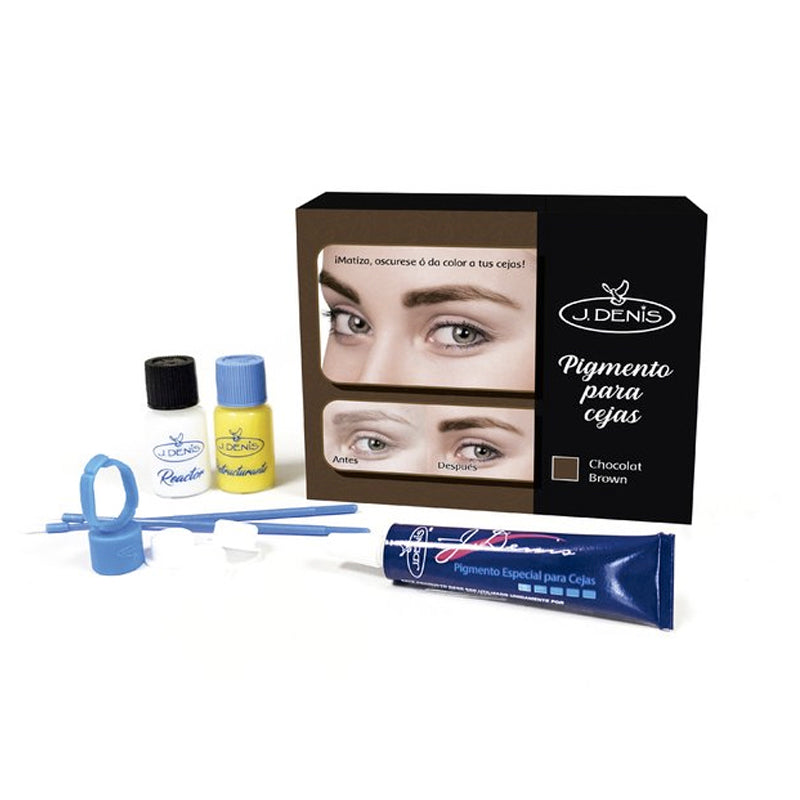 Kit Pigmento Pelo Cejas Chocolate JDenis - Maquillaje profesional para cejas