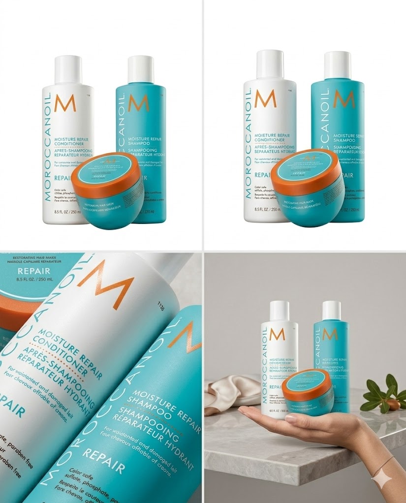 MOROCCANOIL MOISTURE REPAIR KIT SHAMPOO + CONDITIONER + MASCARILLA