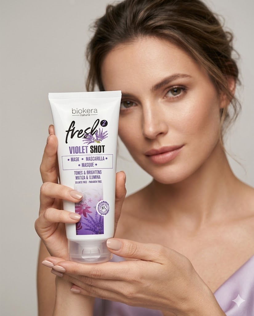 Mascarilla Matizante Violet Shot Biokera Fresh 200 ml