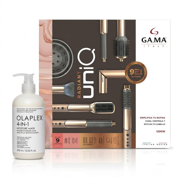 COMBO STYLER GAMA RADIANT UNI + OLAPLEX 4-IN-1 MOISTURE MASK