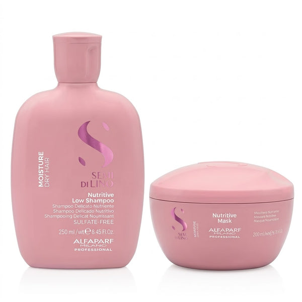 ALFAPARF SEMI DI LINO MOISTURE NUTRITIVE DÚO HIDRATANTE (SHAMPOO 250 ML + MASCARILLA 200 ML)