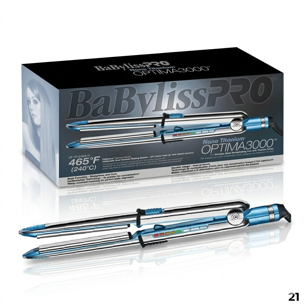 Plancha Alaciadora BaByliss Optima 3000 Nano Titanium 1¼" Profesional
