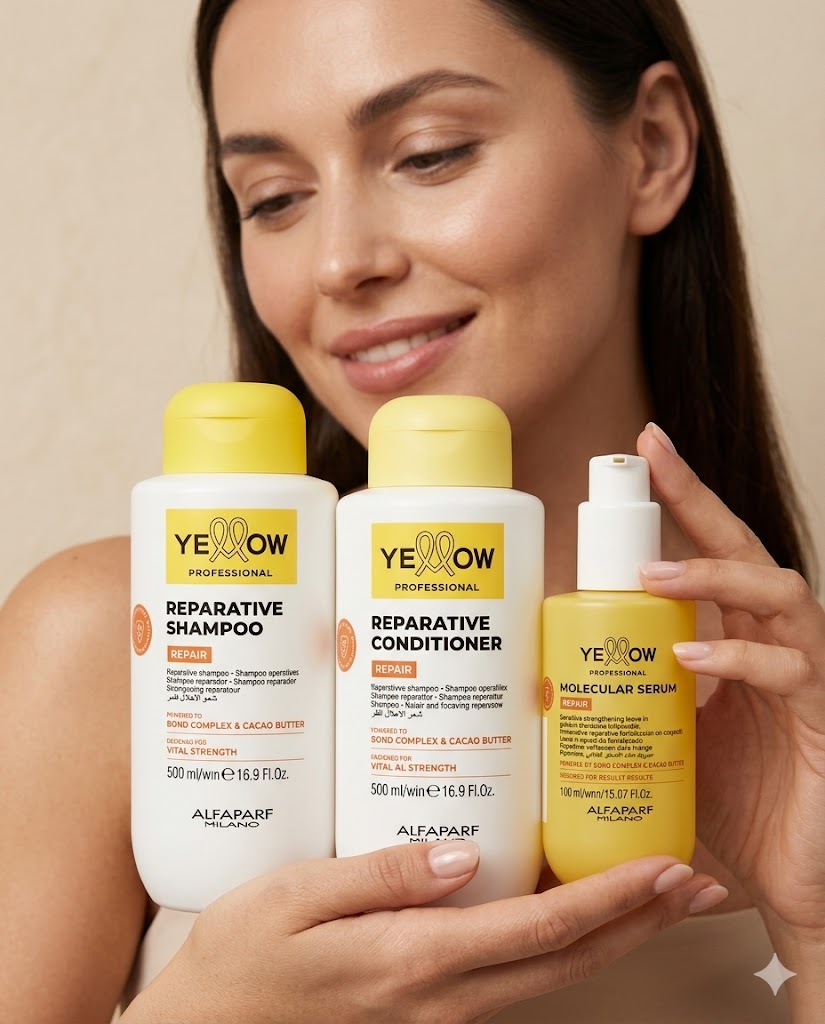 Kit Yellow Repair Esencial – Shampoo 500ml + Acondicionador 500ml + Sérum 150ml