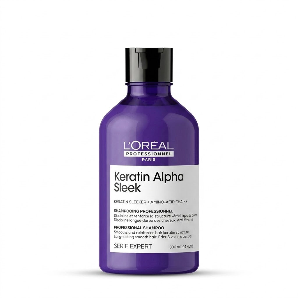 L'Oréal Professionnel Keratin Alpha Sleek Shampoo 300 ml – Shampoo Alisante Profesional