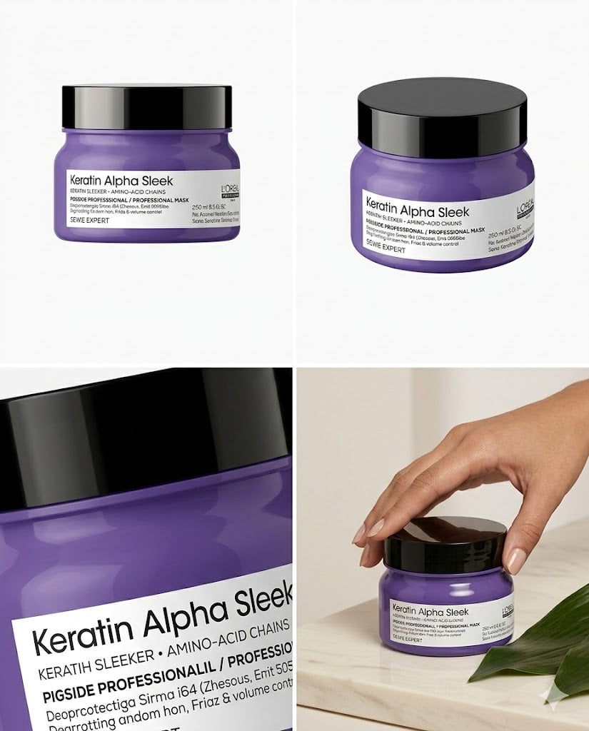 L'Oréal Professionnel Keratin Alpha Sleek Masque 250 ml – Mascarilla Alisante Profesional