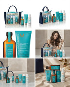 Kit Moroccanoil Frizz Control | Shampoo, Acondicionador, Tratamiento, Crema de Manos y Cosmetiquera