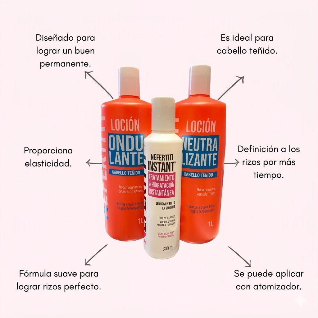 NEFERTITI KIT ONDULANTE TEÑIDO 2L  + INSTANT 300ml