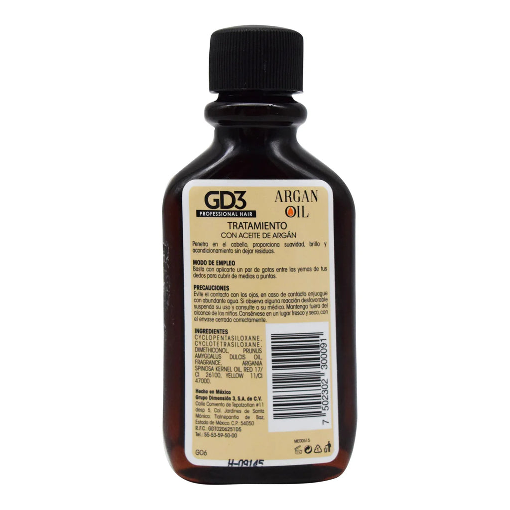 Tratamiento Capilar GD3 Argan Oil 60 ml – Aceite de Argán Reparador Anti-Frizz