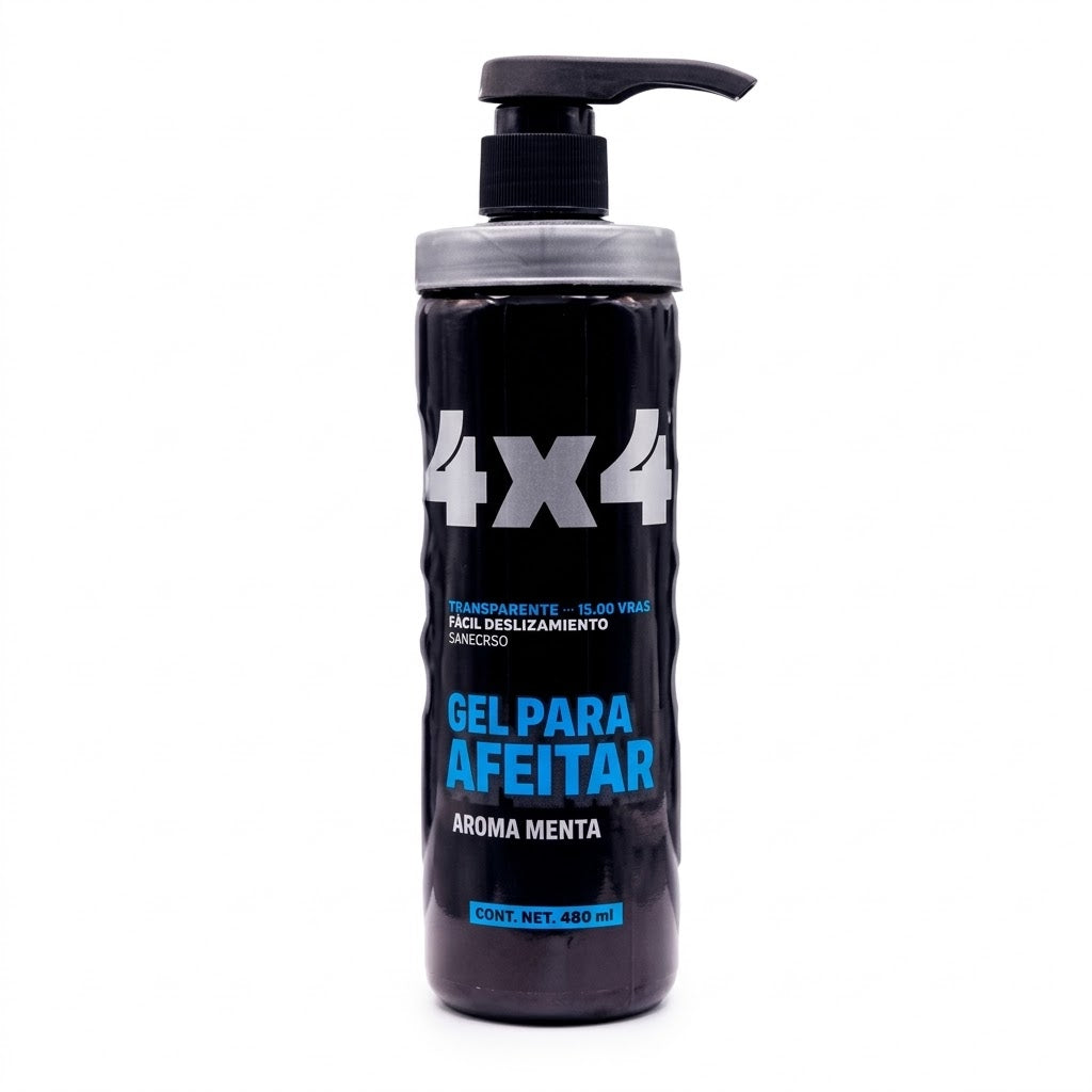 GEL PARA AFEITAR 4X4 PROFESIONAL MENTA 485grs
