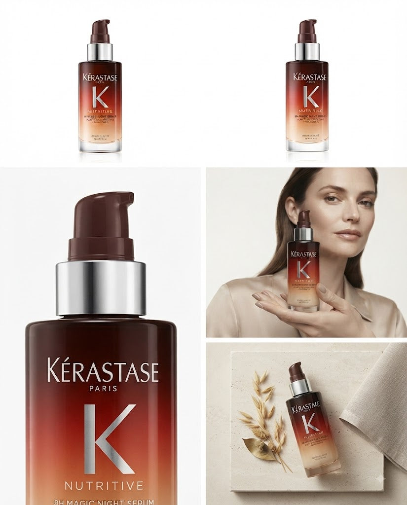 KÉRASTASE NUTRITIVE 8H MAGIC NIGHT SERUM 90ML Nutre tu cabello mientras duermes y despierta con una melena suave, brillante y renovada.