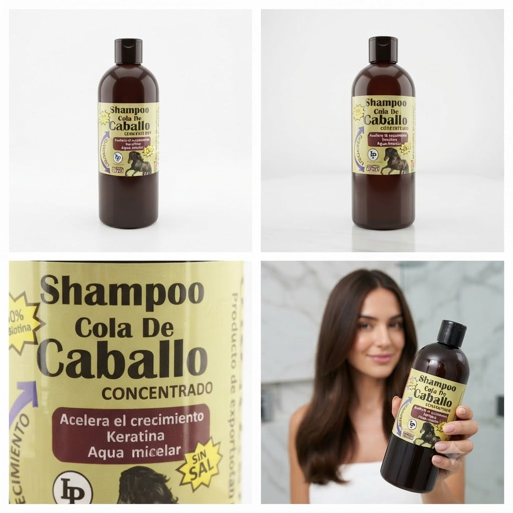 Shampoo Cola de Caballo Concentrado LP con Keratina y Agua Micelar Sin Sal 950 ml