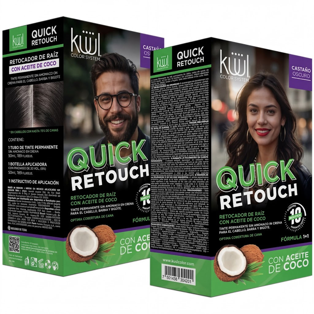 KUUL Quick Retouch Dark Brown Kit 100ml