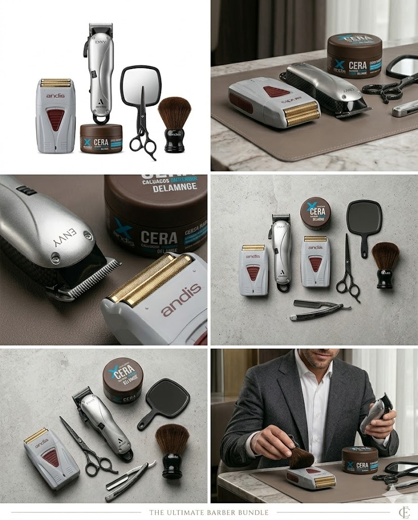 Kit Profesional de Barbería Andis Envy & ProFoil – Corte, Afeitado y Acabados Premium