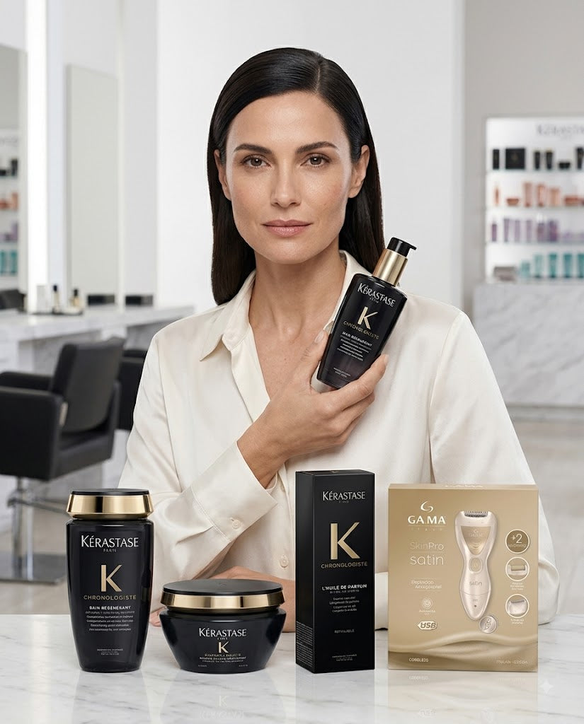 KIT KÉRASTASE CHRONOLOGISTE + DEPILADORA GA.MA SKINPRO SATIN GRATIS Lujo capilar completo con un regalo especial para tu rutina de belleza.