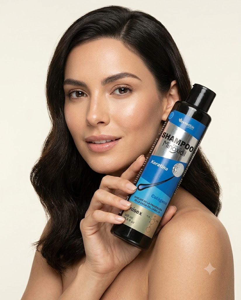 Shampoo con Minoxidil Incredible Keratina y Colágeno Anticaída Unisex 500 ml
