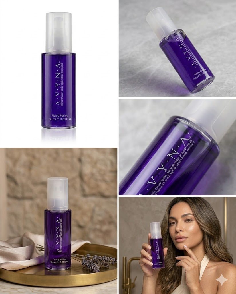 Avyna Fluido Platino 100 ml – Matizador y Realzador para Cabellos Rubios, Platinados y Grises