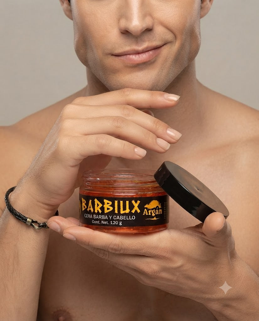 Cera para Cabello y Barba Barbiux con Aceite de Argán Fijación Fuerte 120 g