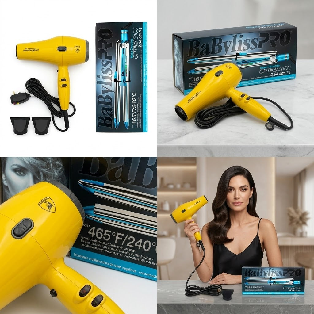 BABYLISS PRO OPTIMA 3100 + SECADORA LAMBORGHINI Styling profesional con potencia, precisión y diseño premium.