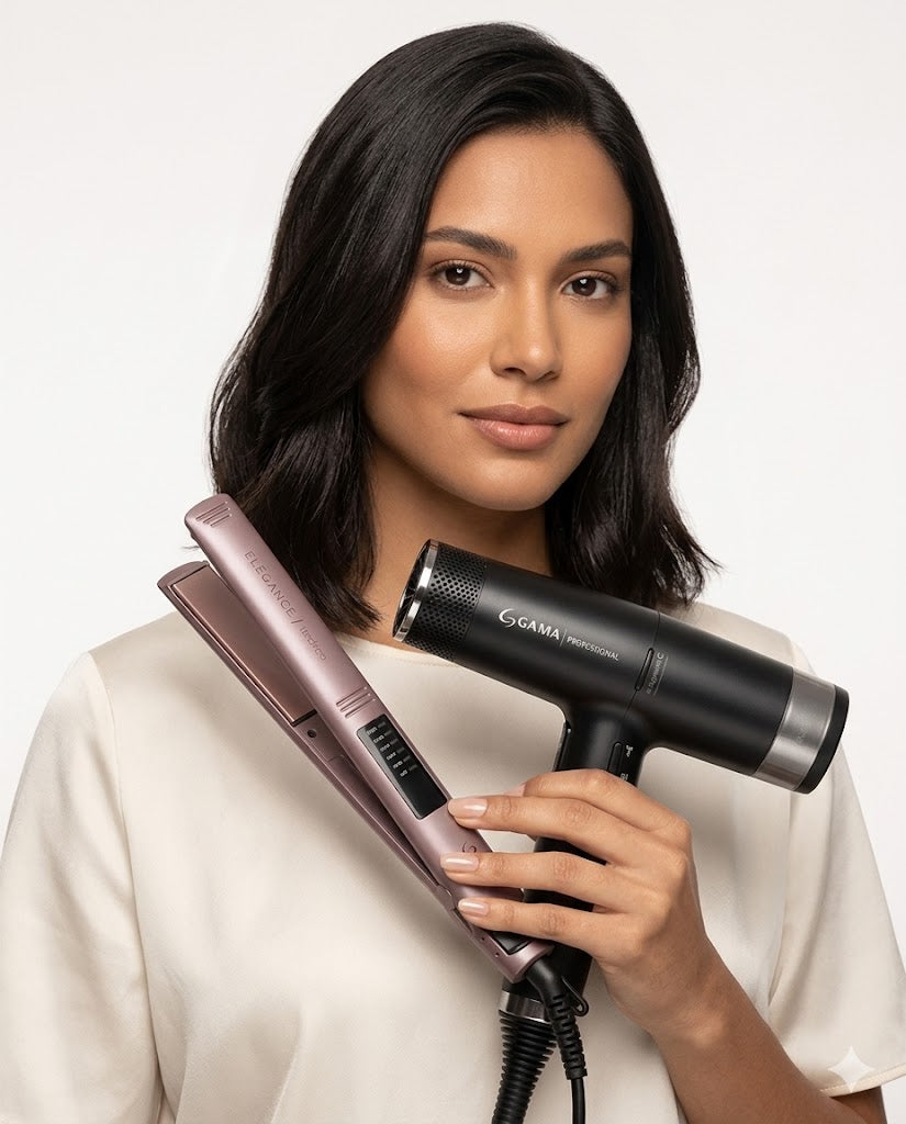 GAMA Italy Kit Brillo 3D Therapy – Secadora Profesional + Plancha Cerámica Ion