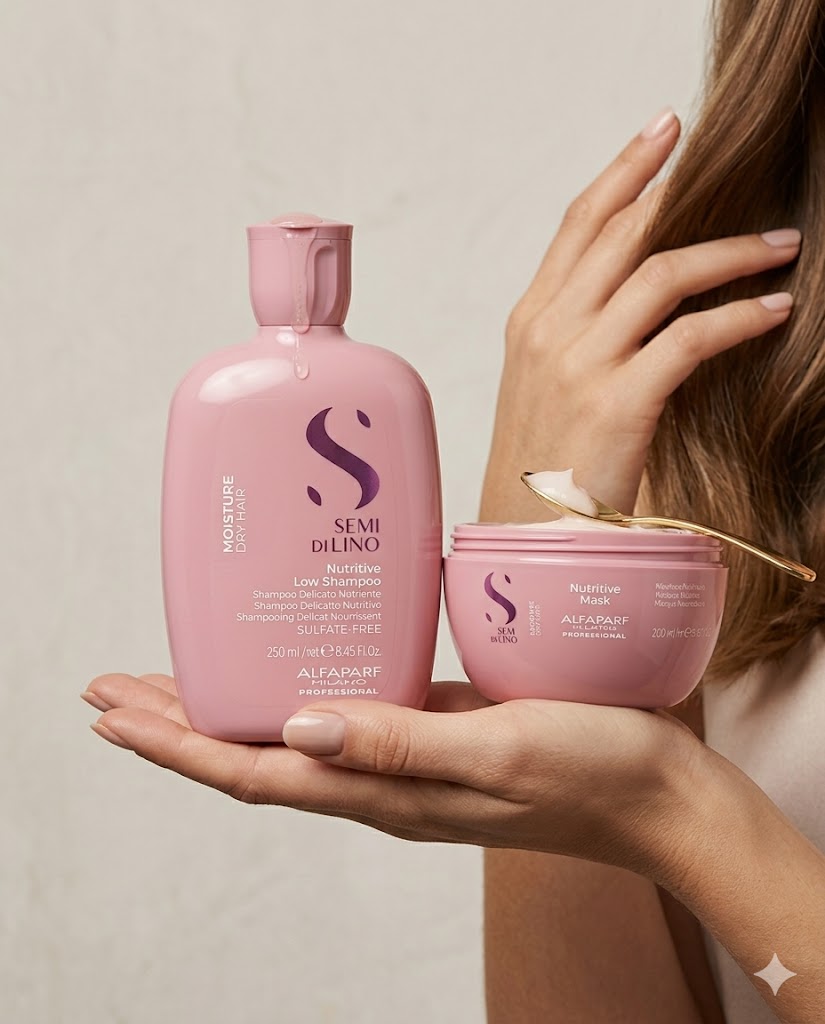 ALFAPARF SEMI DI LINO MOISTURE NUTRITIVE DÚO HIDRATANTE (SHAMPOO 250 ML + MASCARILLA 200 ML)